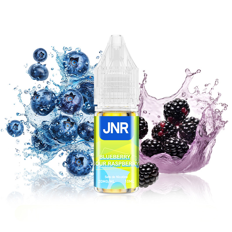 E-liquide JNR Nic Salts Blueberry Sour Raspberry 10 ml 20 mg saveur myrtille et framboise acidulée