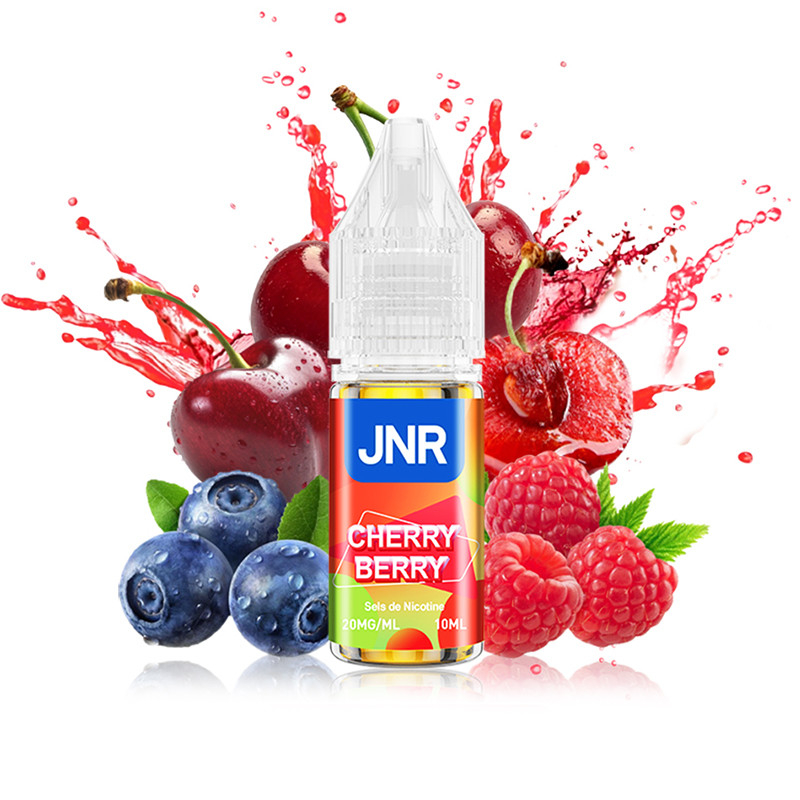 E-liquide JNR Nic Salts Cherry Berry 10 ml 20 mg saveur cerise et mélange de baies
